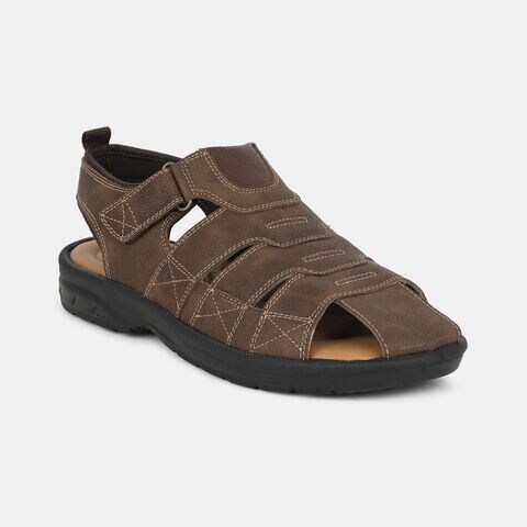 Bata brown casual fishermen-style sandals for men